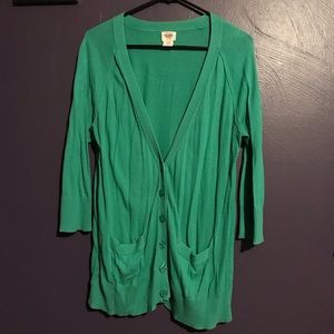 Mossimo XL green 3/4 sleeve cardigan